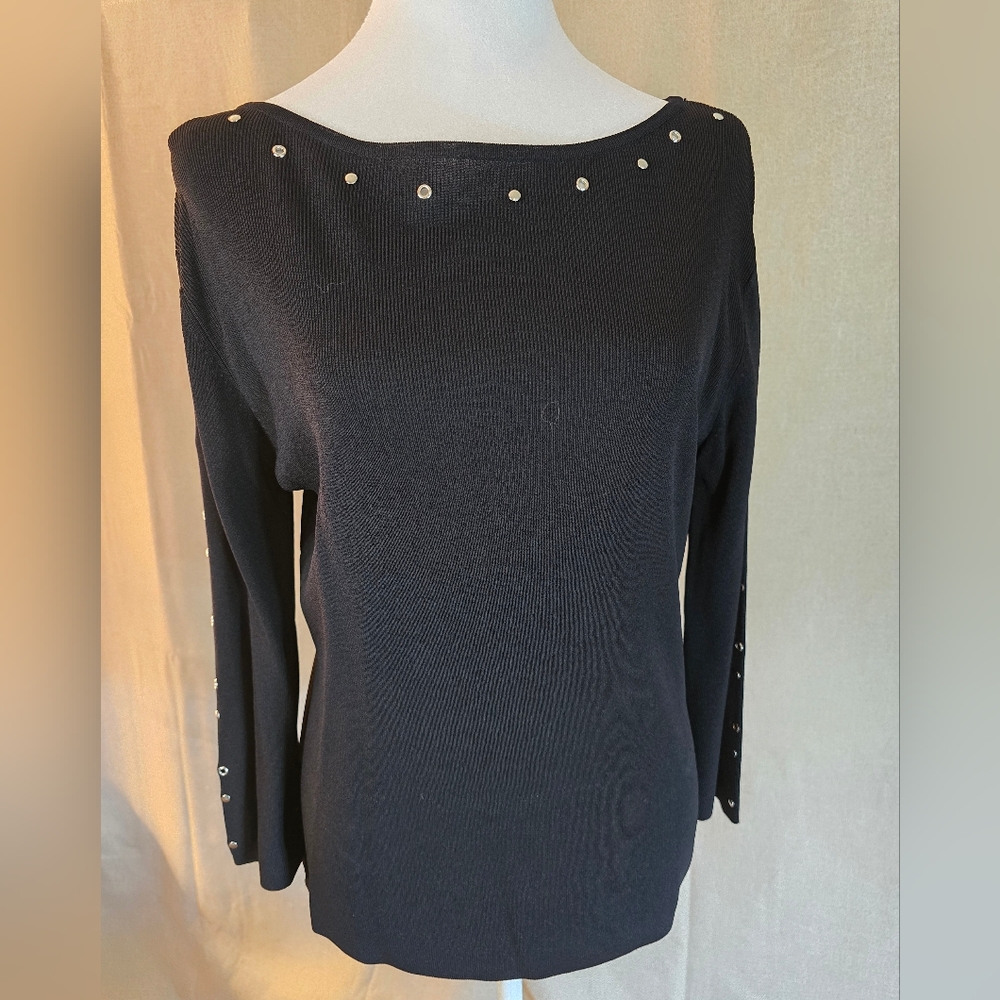 Ziani Couture Black Sweater with Silver Accents